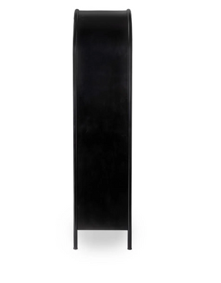 Moca Metal/Glass 2Dr Tall Cabinet Black