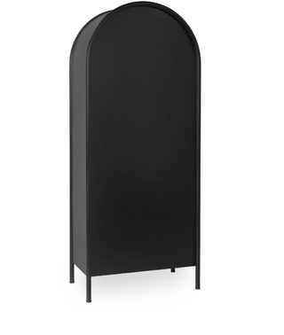 Moca Metal/Glass 2Dr Tall Cabinet Black