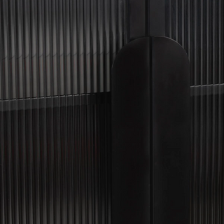 Moca Metal/Glass 2Dr Tall Cabinet Black