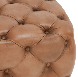 Briar Leather 19" Square Ottoman Tutor Brown