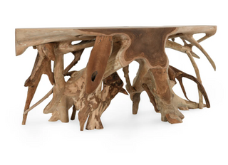 Cypress Teak Root Console Table 70-71" - Natural