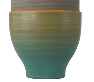 Happy 80's Gray, Beige, Orange & Blue Vase Set of 3