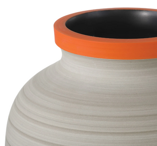 Happy 80's Gray, Beige, Orange & Blue Vase Set of 3
