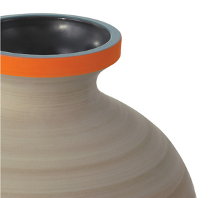 Happy 80's Gray, Beige, Orange & Blue Vase Set of 3