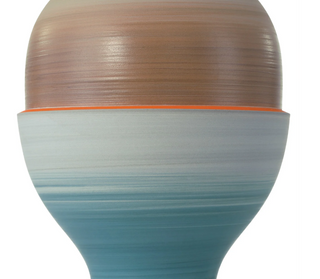 Happy 80's Gray, Beige, Orange & Blue Vase Set of 3