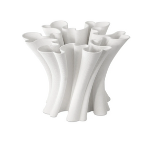 Godet Twist White Vase