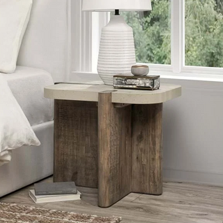 Dillon Reclaimed Pine 28" End Table Natural/Weathered Chalk
