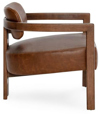 Elsie Leather Accent Chair Kona Brown