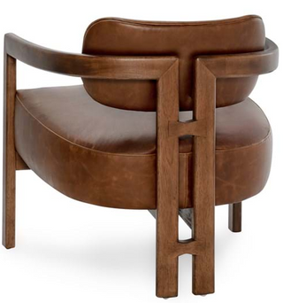 Elsie Leather Accent Chair Kona Brown
