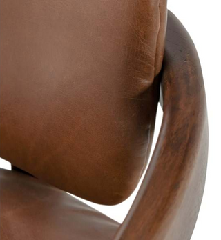 Elsie Leather Accent Chair Kona Brown