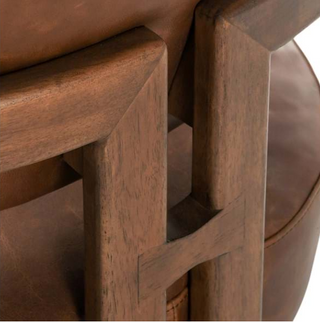 Elsie Leather Accent Chair Kona Brown