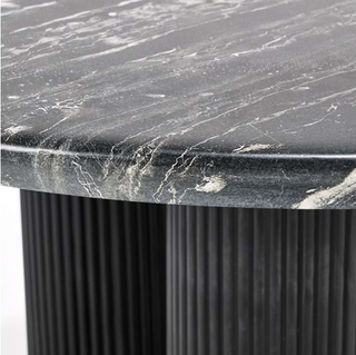 Adrian 47" Outdoor Round Dining Table Black