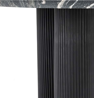 Adrian 47" Outdoor Round Dining Table Black