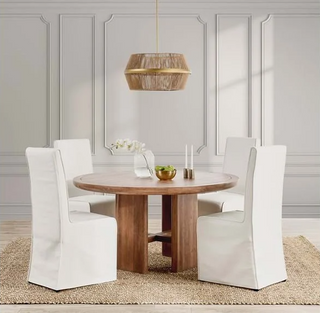 Selena Mango Wood 60" Round Dining Table Pottery Brown