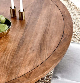 Selena Mango Wood 60" Round Dining Table Pottery Brown