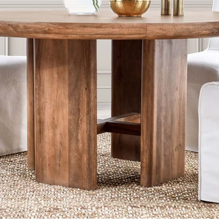 Selena Mango Wood 60" Round Dining Table Pottery Brown