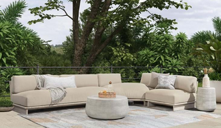 Livia Teak 3pc Outdoor Sectional Taupe