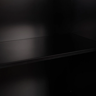 Moca Metal/Glass 2Dr Tall Cabinet Black