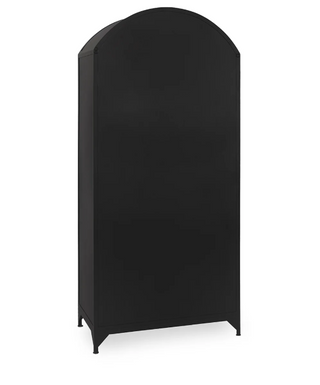 Lillo Metal/Glass Single Door Cabinet Black