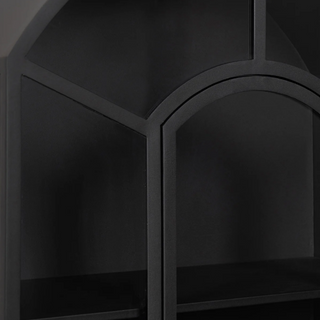 Lillo Metal/Glass Single Door Cabinet Black