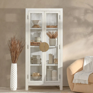 Milroy Reclaimed Pine Tall Cabinet Antique White