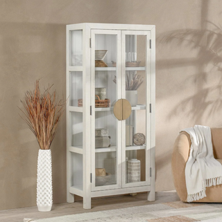 Milroy Reclaimed Pine Tall Cabinet Antique White