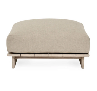 Livia Teak Outdoor 38" Outdoor Ottoman Taupe