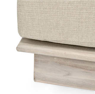 Livia Teak Outdoor 38" Outdoor Ottoman Taupe