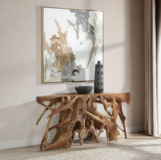 Cypress Teak Root Console Table 70-71" - Natural