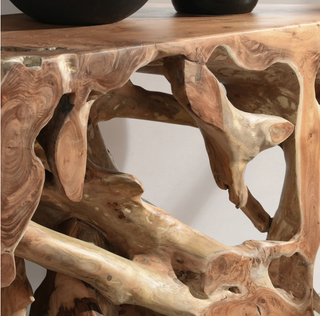 Cypress Teak Root Console Table 70-71" - Natural