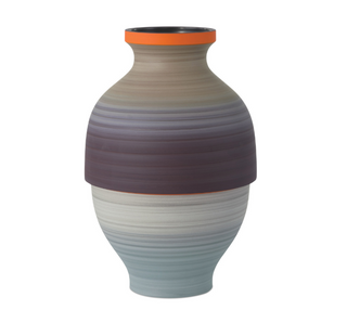 Happy 80's Gray, Beige, Orange & Blue Vase Set of 3