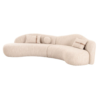 Spiro Curved Sectional Sofa | Beige Fabric Modern Sofa