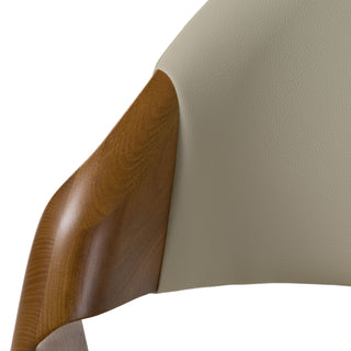 Modrest Arlo Mid-Century Beige & Walnut Dining Chair (Set of 2)