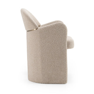 Modrest Ashley - Modern Beige Fabric + Brushed Brass Dining Chair