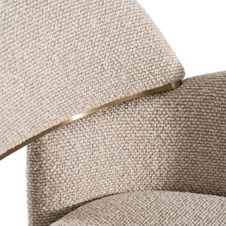 Modrest Ashley - Modern Beige Fabric + Brushed Brass Dining Chair
