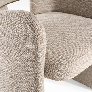 Modrest Ashley - Modern Beige Fabric + Brushed Brass Dining Chair