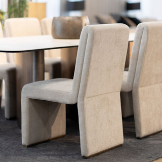 Modrest Bounty - Modern Beige Fabric + Antique Brass Dining Chair (Set of 2)
