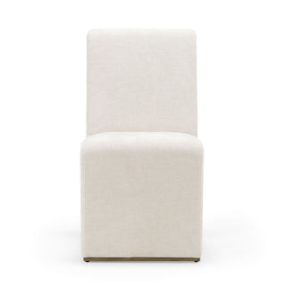 Modrest Bounty - Modern Beige Fabric + Antique Brass Dining Chair (Set of 2)
