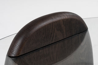 Modrest Buxton - Mid-Century Modern Glass + Dark Walnut Coffee Table