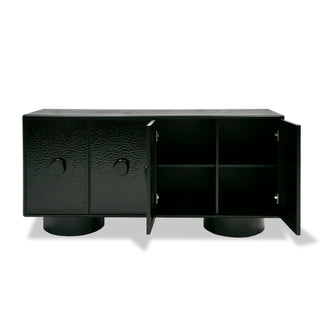 Modrest Calexico - Contemporary Black Wave Glass + Black Buffet