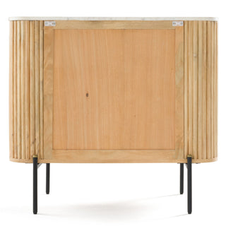 Modrest Cambridge - Modern White Marble & Washed Mango 3 Drawer Dresser