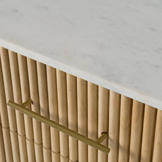 Modrest Cambridge - Modern White Marble & Washed Mango 3 Drawer Dresser