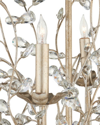 Crystal Bud Large Silver Chandelier