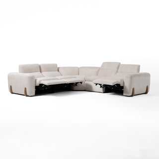 Divani Casa Conrad - Modern Beige Fabric Sectional With 3 Recliners