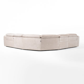 Divani Casa Conrad - Modern Beige Fabric Sectional With 3 Recliners