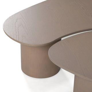 Modrest Connie - Modern White Oak Nesting Coffee Table Set