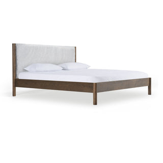 Modrest Carolina - Modern Grey Fabric + Wenge Bed