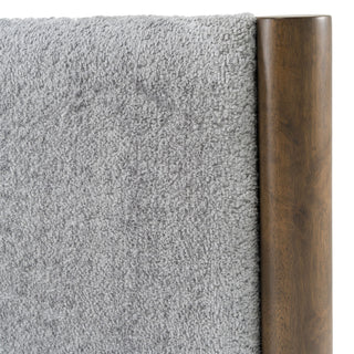Modrest Carolina - Modern Grey Fabric + Wenge Bed