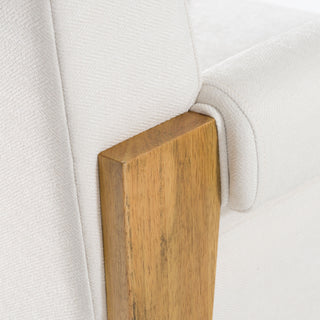 Modrest Cynthia - Modern White Fabric + Wood Accent Chair