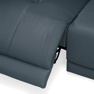 Lamod Italia Dalton - Modern Italian Blue Leather Sectional + Recliners
